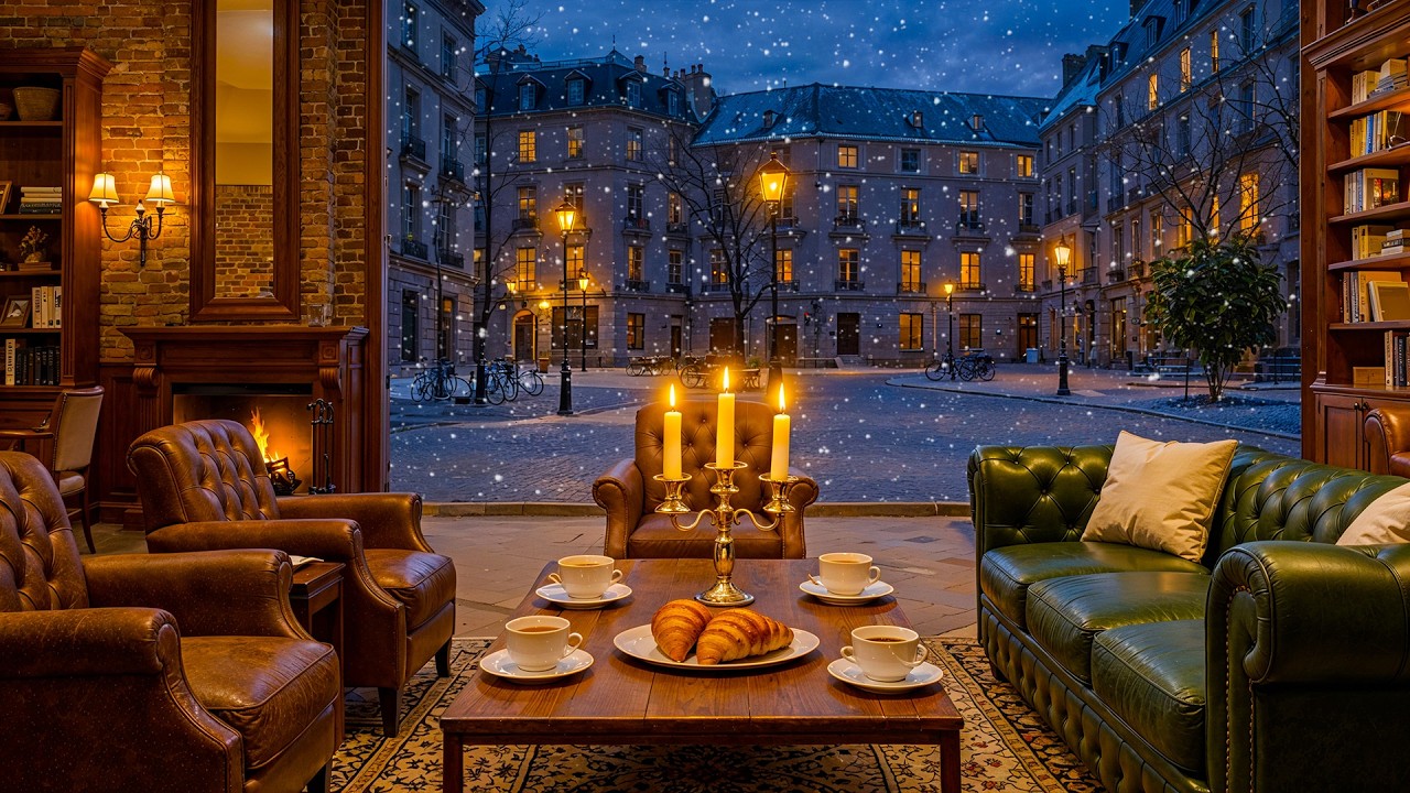 Productive Winter Morning ❄️ Coffee Shop Noise & Soft Piano