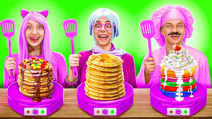 GRANNY VS ME VS MOM COOKING CHALLENGE || Funny Kitchen Hacks by 123GO! CHALLENGE