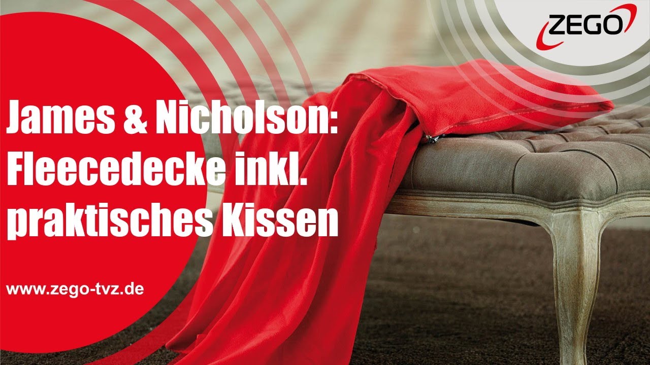 James & Nicholson: Fleecedecke inkl. praktisches Kissen
