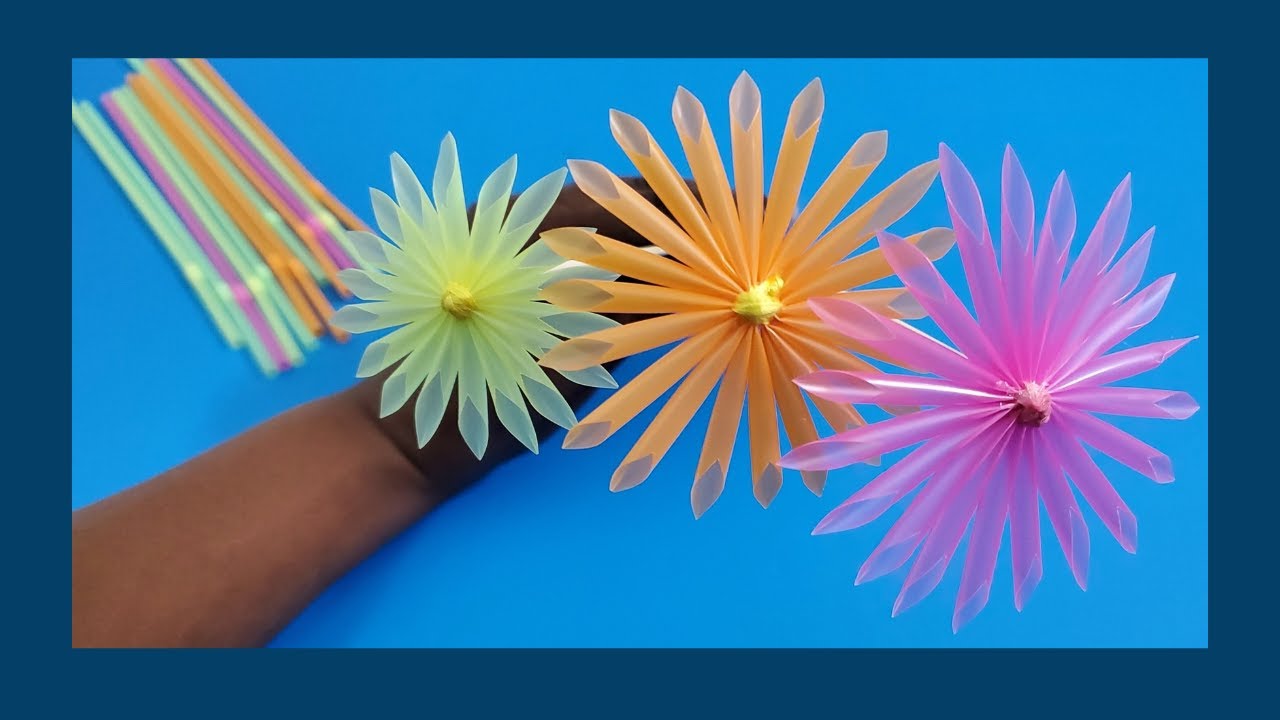 How to Make Straws Flowers StepbyStep Tutorial DIY Crafts for