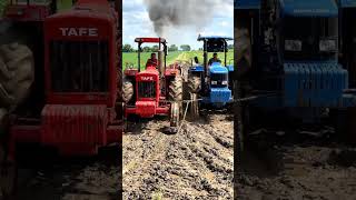 Tafe vs Sonalika. Muddy and Slippery Road. #shorts #youtubeshorts #tafetractor #sonalikatractor