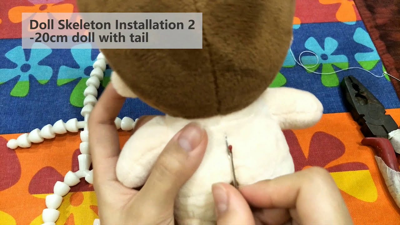[Tsubame燕瓜] Skeleton Installation for 20cm doll #2/ 给20cm棉花娃娃装骨架