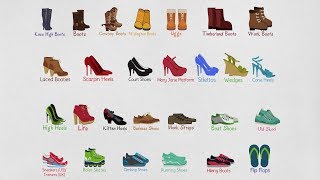 Types of Shoes | List of Shoes | Learn Shoe Names in English