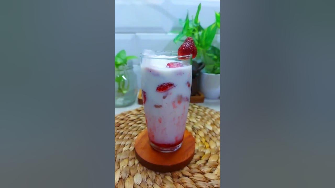 minuman kekinian - resep minuman milk strawberry minuman kekinian - resep minuman milk strawberry