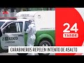 Dos delincuentes heridos: Carabineros repelen intento de asalto en el centro de Santiago