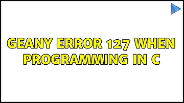 Ubuntu: Geany error 127 when programming in C