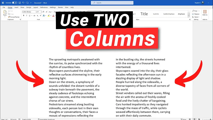 MS Word: Use Two Columns Independent