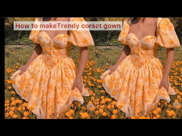 DIY TRENDY CORSET DRESS TUTORIAL (SUPER EASY) #tutorial #corset #viral