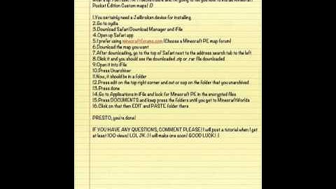 How to install Minecraft Pe custom maps