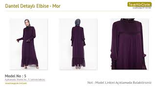 Mor Dantel Detaylı Elbise - Tesettür Elbise Modelleri