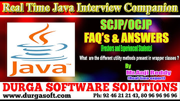 Java Interview Companion||What are the diff utility methods present in wrapper classes?