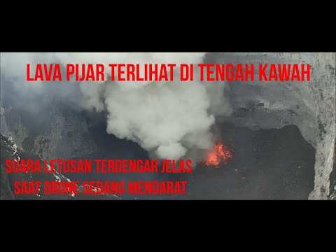 MOUNT MARAPI OF WEST SUMATRA: DRONE NEARLY CRASHES INTO TREES; IT ERUPTS AS DRONE FLIES AND LANDS