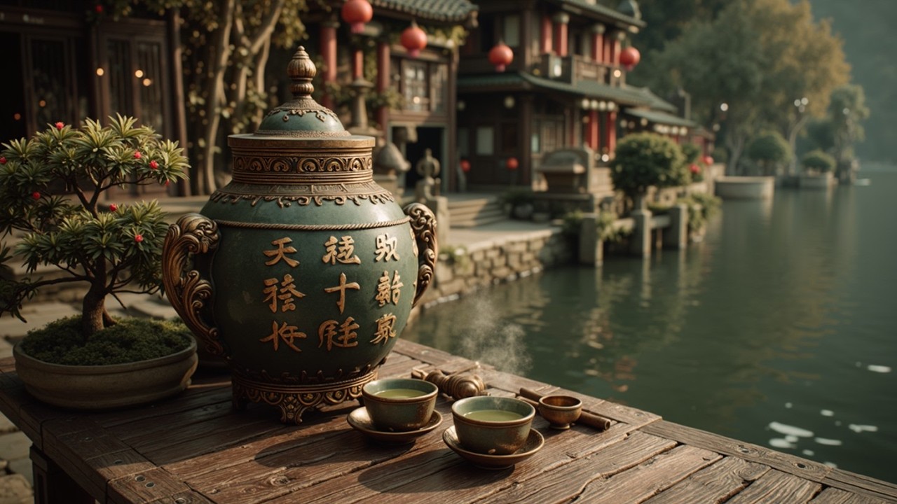 Тихий Чаёвник у Реки: Расслабляющая Дзен-Музыка и Китайские Инструменты