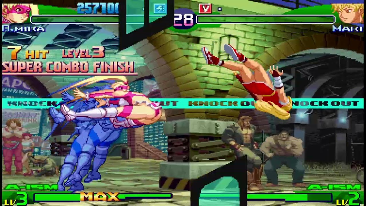 Wrestler vs. Ninjas! R. Mika vs. Guy & Maki | SF Alpha 3 MAX Intense Battle