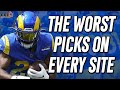 Worst Picks on Every Site: 2022 Fantasy Football Advice