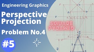 #5| PROBLEM No.4 | PERSPECTIVE PROJECTION | KTU ENGINEERING GRAPHICS