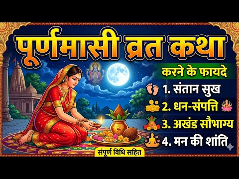 पूर्णमासी व्रत कथा | पूर्णिमा व्रत के 4 बड़े फायदे और संपूर्ण विधि | Poornima Vrat Katha