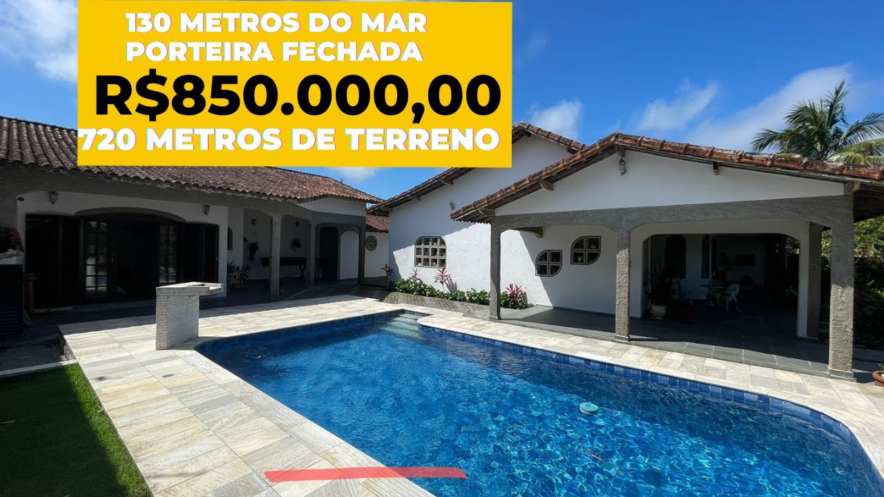 CASA MARAVILHOSA SIMPLESMENTE PERFEITA A 150 METROS DO MAR POR R$850.000,0