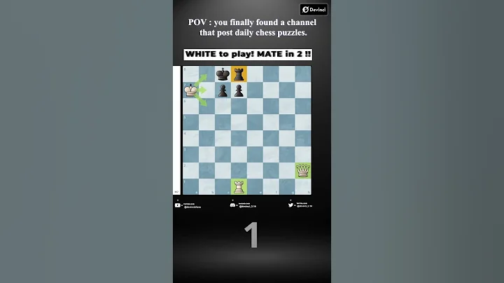 BRILLIANT 2-MOVE Checkmate Puzzle – Can YOU Solve It? ♟️🔥 #ChessPuzzle  #chesstactics #chess