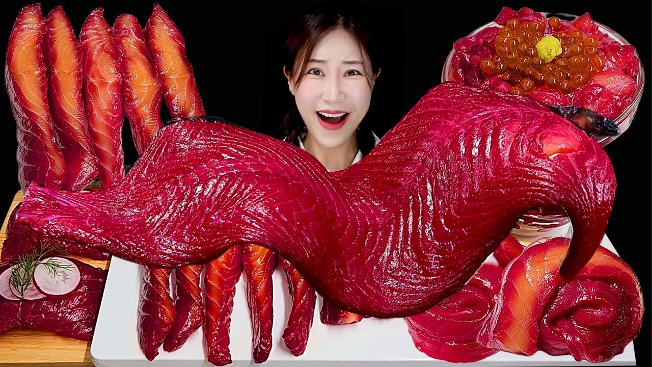 Салмон Gravlax 🧡 Звуки для еды MUKBANG