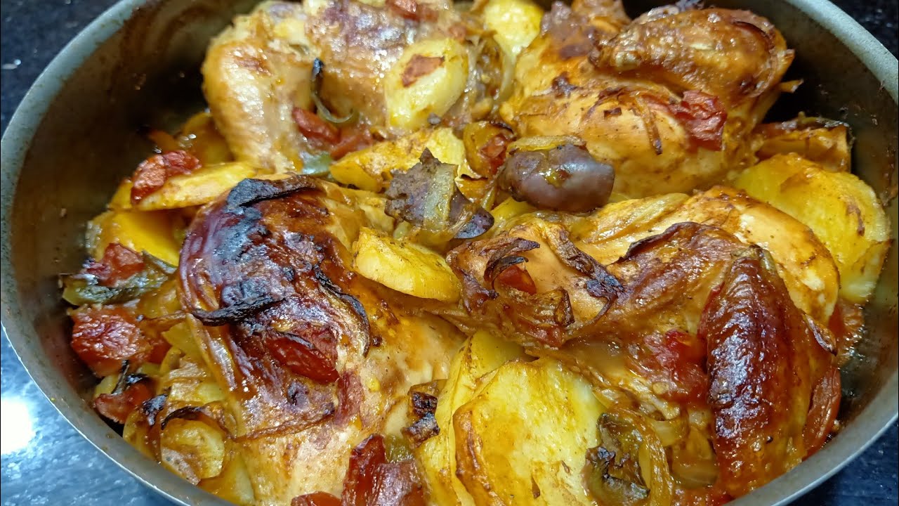 اسهل واسرع صينيه بطاطس بالفراخ في فرن الكهرباء والنتيجه خياااااال