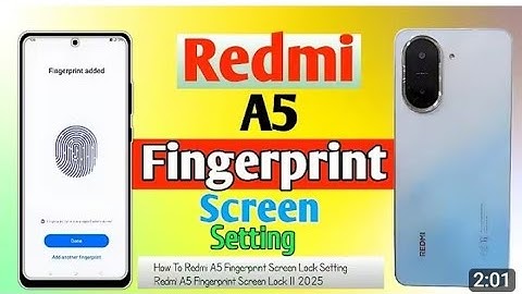 Redmi a5 me me display fingerprint lock setting// how to fingerprint lock in redmi a5 me setting