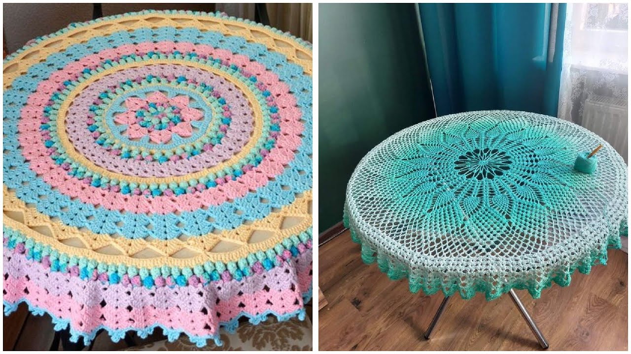 Handmade crochet table cloth design and ideas🌺 by lisaa art