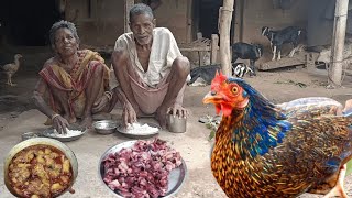 nenek & kakek desa tua memasak kari AYAM NEGARA dan makan dengan nasi panas || kehidupan yang khas