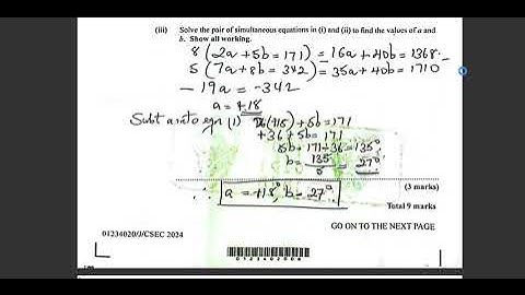 CSEC Mathematics January 2024 Paper 2 Solutions