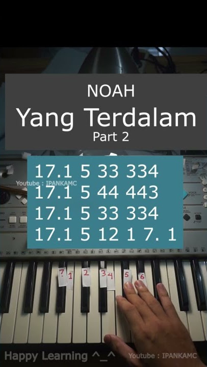 Yang Terdalam NOAH Tutorial Piano Keyboard Pianika With Numbers #shorts