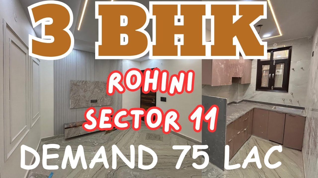 3 BHK FLAT AVAILABLE IN ROHINI SECTOR 11. PRIME LOCATION . LOAN AVAILABLE FREE HOLD PROPERTY.