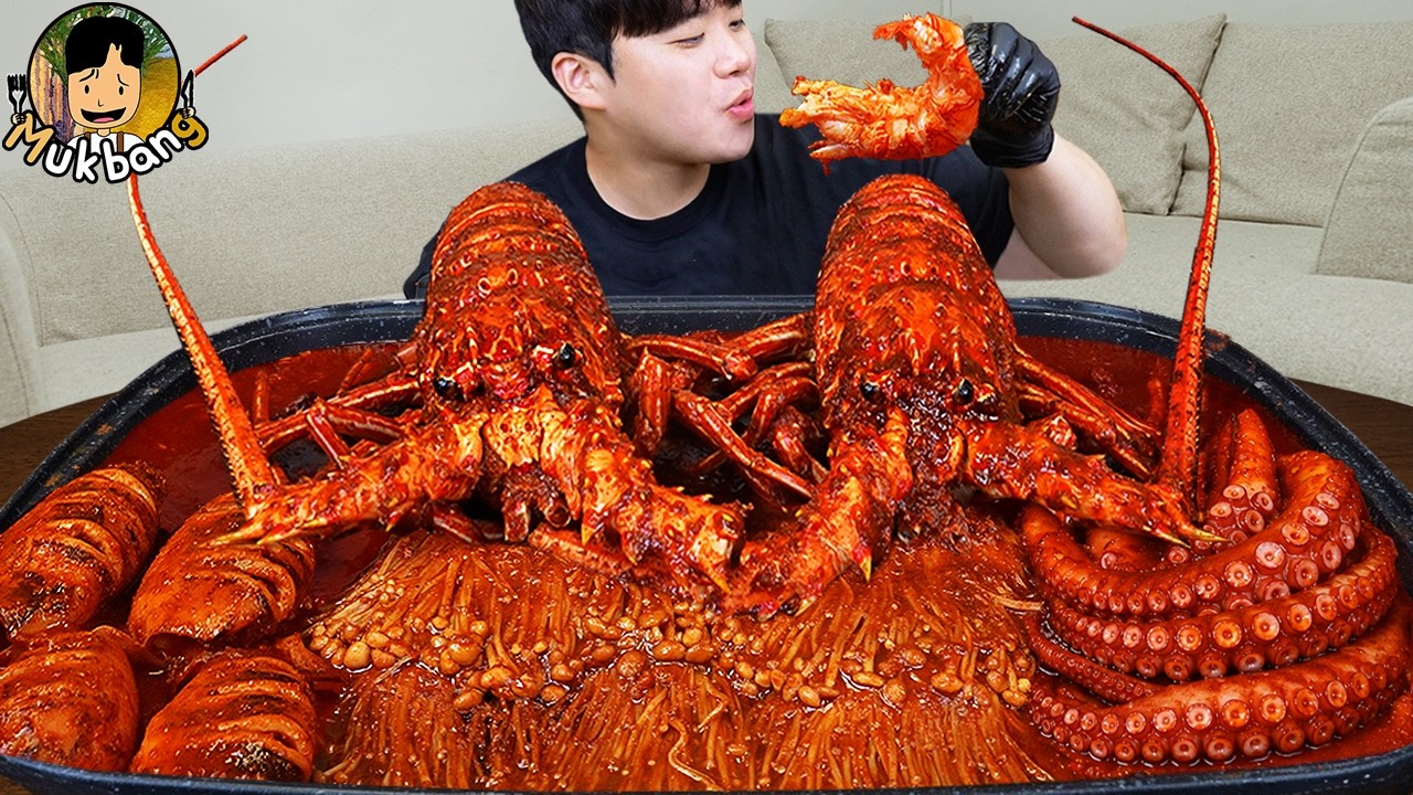 ASMR MUKBANG 해물찜 & 해물라면 & 랍스터 먹방! FIRE NOODLE & SPICY SEAFOOD & RABSTER EATING SOUND!