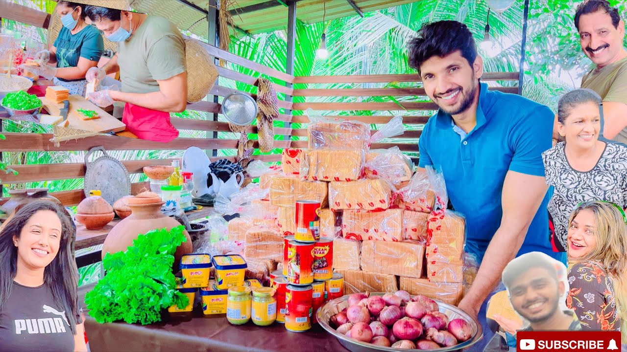 sandwiches|milk packs were given away towards the people who were in the fuel queue-Sangeeth Vlogs