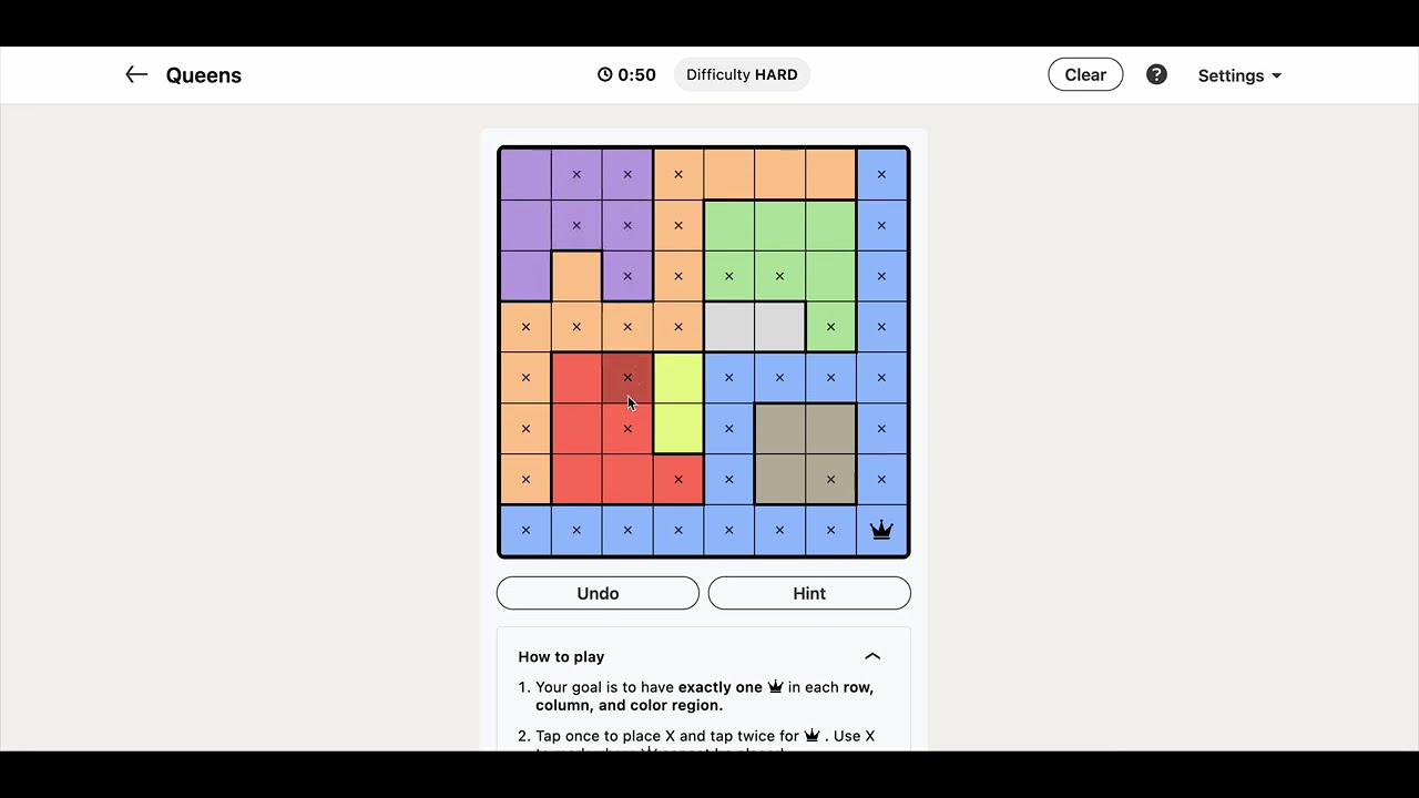 LinkedIn Games - Queens #333 Answer