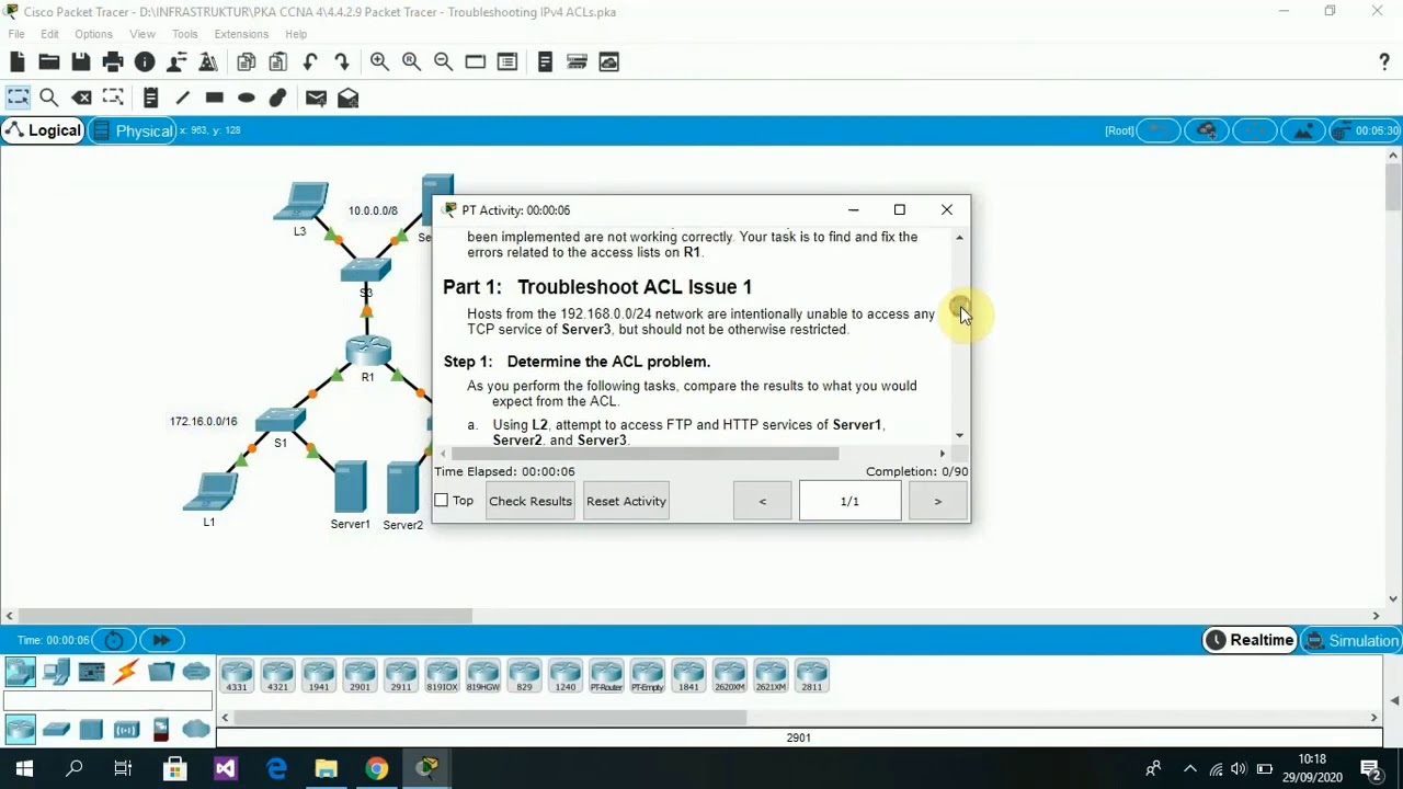 4.3.2.6 Packet Tracer Configuring IPv6 ACLs - YouTube