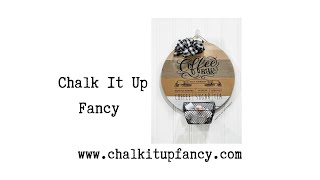 Michaels Multi toned Circular Board with Coffee Bar Mesh Stencil