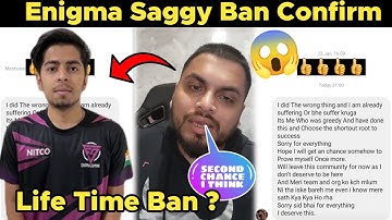 Enigma Saggy Ban Confirm💔🇮🇳 Enigma Saggy Hacking 😱Sid Reaction #bgmi #enigma #saggy #pov #sid