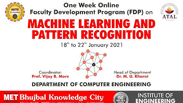 FDP on Machine Learning & Pattern Recognition (DAY-1, Inauguration)