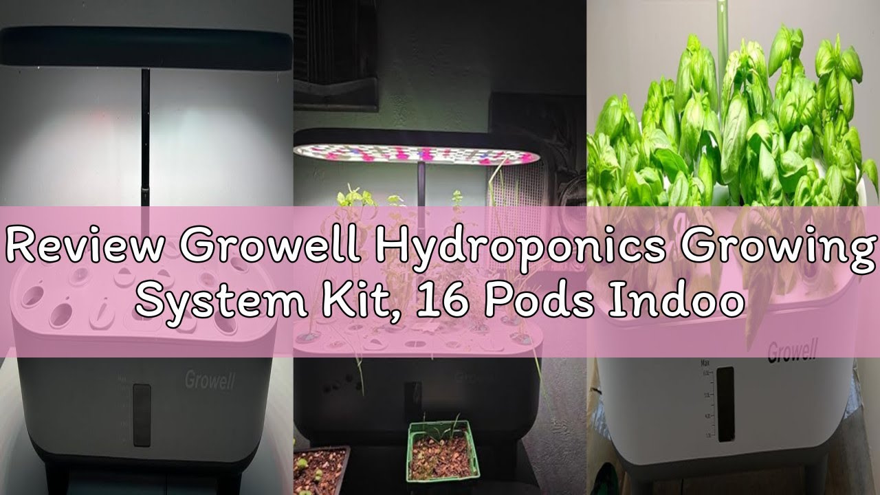 Review Growell Hydroponics Growing System Kit, 16 Pods Indoor Garden with 28W Full Spectrum LED Grow