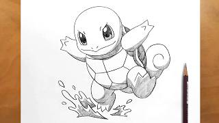 Satisfying Pencil Drawing of Squirtle from Pokemon | Classic Anime Sketch screenshot 4