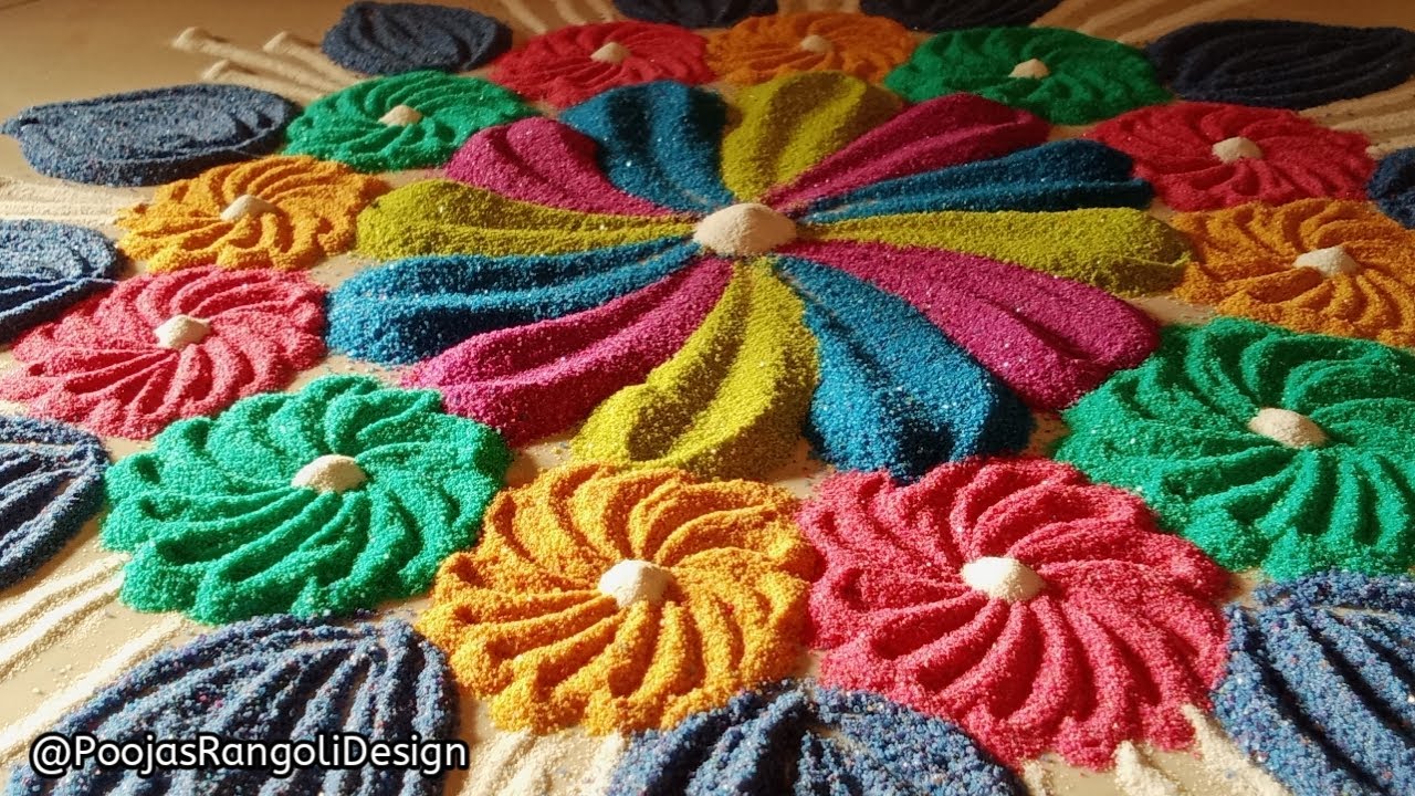 Multicolour Rangoli Holi special rangoli | multicolour rangoli designs | festival rangoli ...
