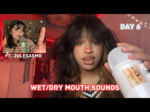 ASMR Wet/Dry Mouth Sounds ft. @JulesAsmr8 Mouth and Hand Sounds Collab