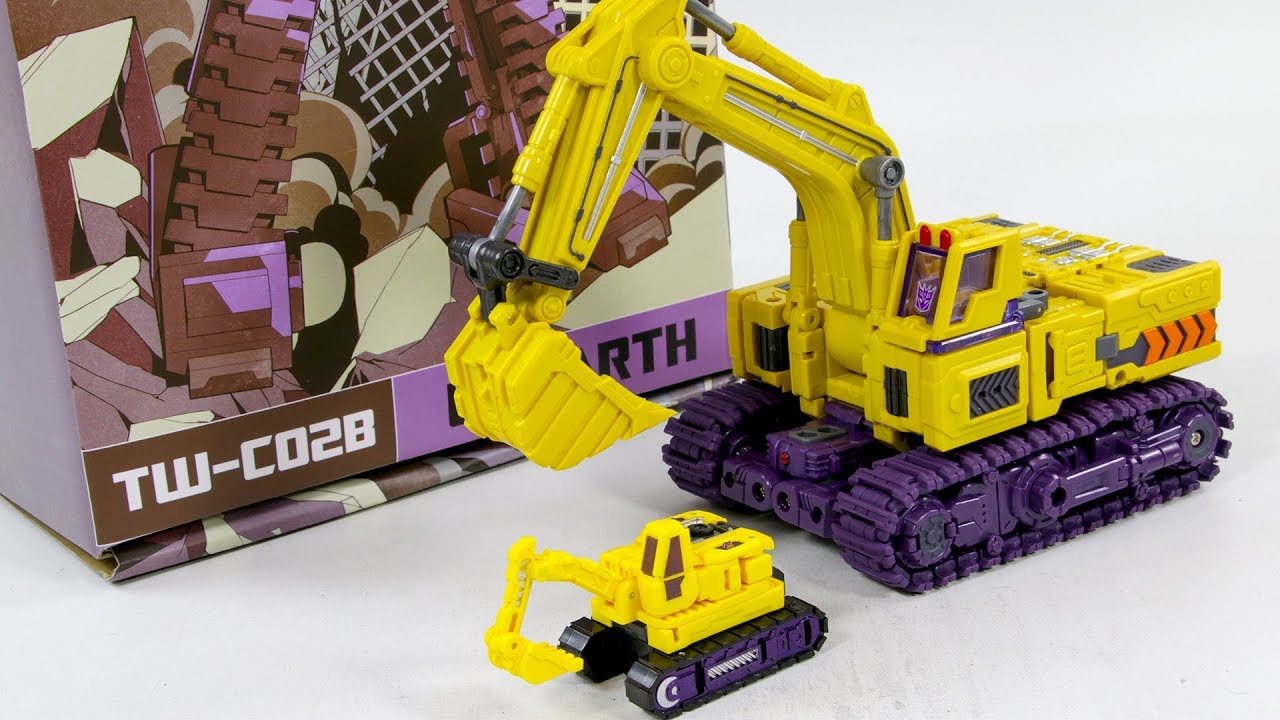 Transformers G2 Yellow Color Toyworld Constructor TW C02B UNEARTH Scavenger Excavator Car Robot Toys