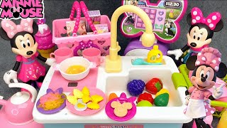 Minnie Mouse Healing Kitchen Sink vegetable foodToys Water &amp; Cash Register ASMR