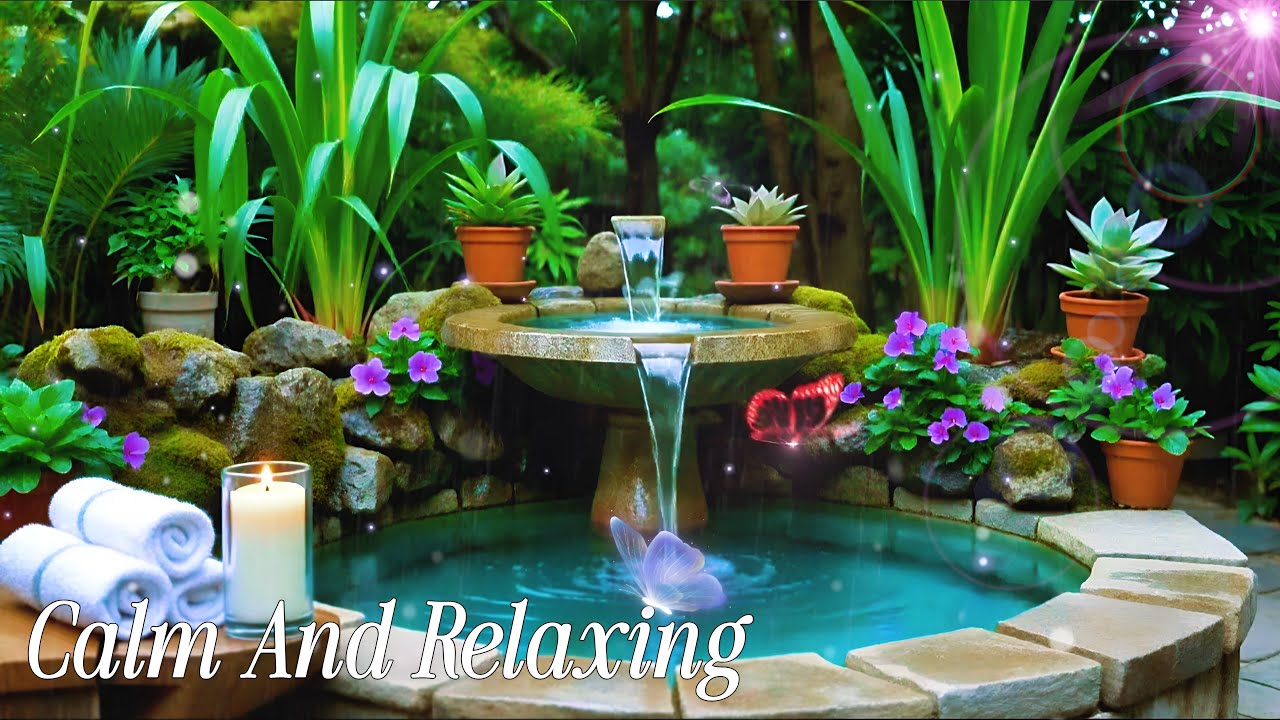 Deep Sleep Music 🌿 Bamboo Water Fountain Sounds for Relaxation & Meditation