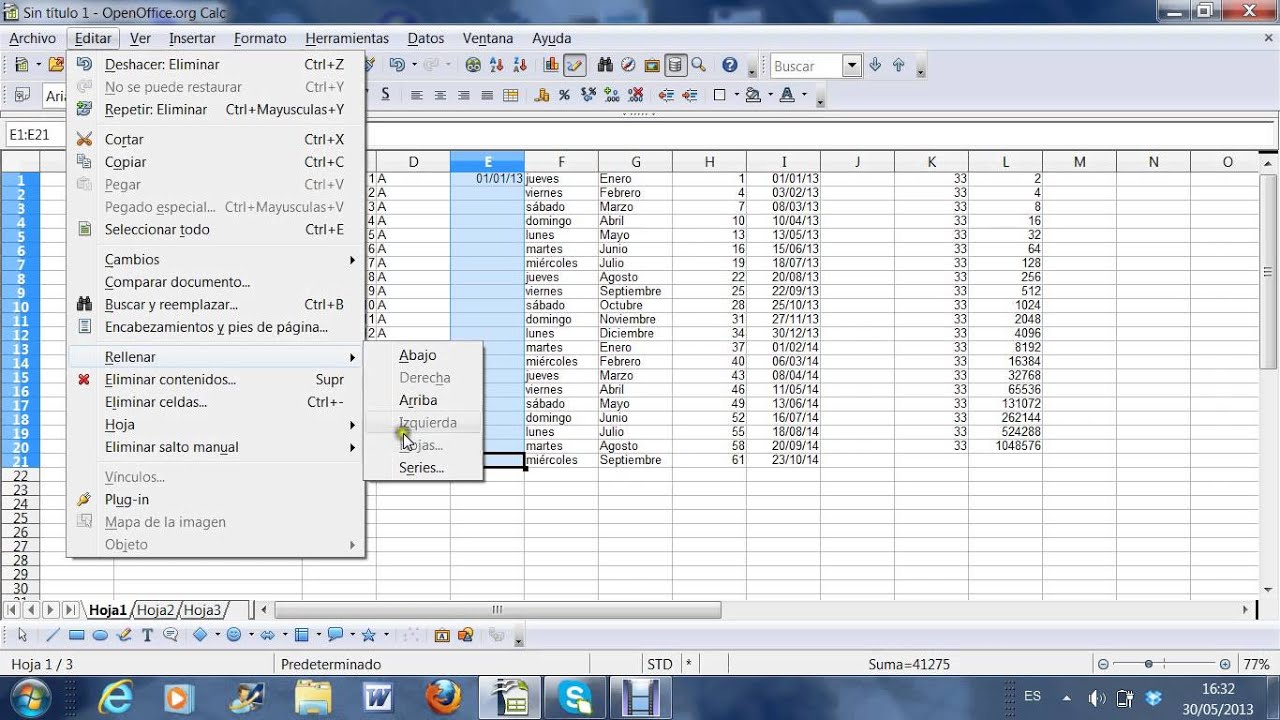 Rellenar Celdas En Calc Automaticamente O Mediante Agarradera Youtube