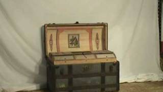 Dome Top Steamer Trunk with Pullout Shelf  at Old Wood Market in Ohio
