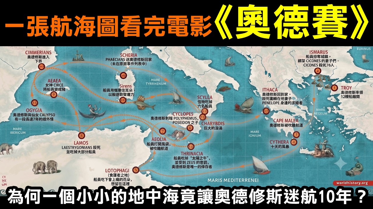 一張航海圖看完電影《奧德賽》為何一個小小的地中海竟讓奧德修斯迷航10年? 縮圖