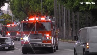 LAFD LIGHT FORCE 11, EMS 11, RESCUE 15 RESPONDING & RESCUE 10 TRANSPORTING 