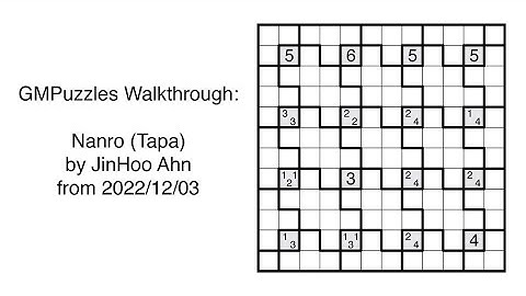 GMPuzzles - 2022/12/03 - Nanro (Tapa) by JinHoo Ahn
